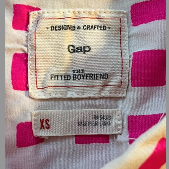 J.Crew Fitted Boyfriend XS Button-down Hot Pink and White - Picture 6 of 6
